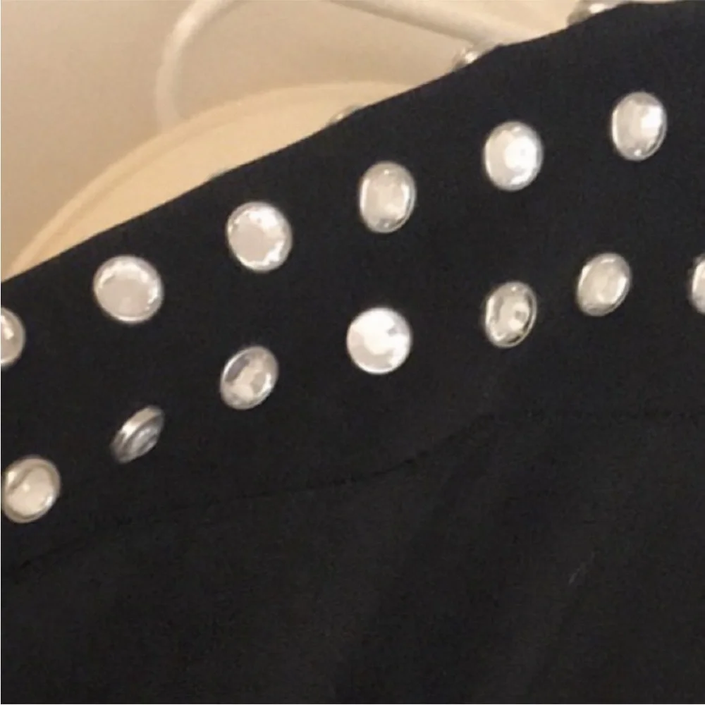 Micheal Kors size medium black long sleeve jumpsuit rhinestone embellished